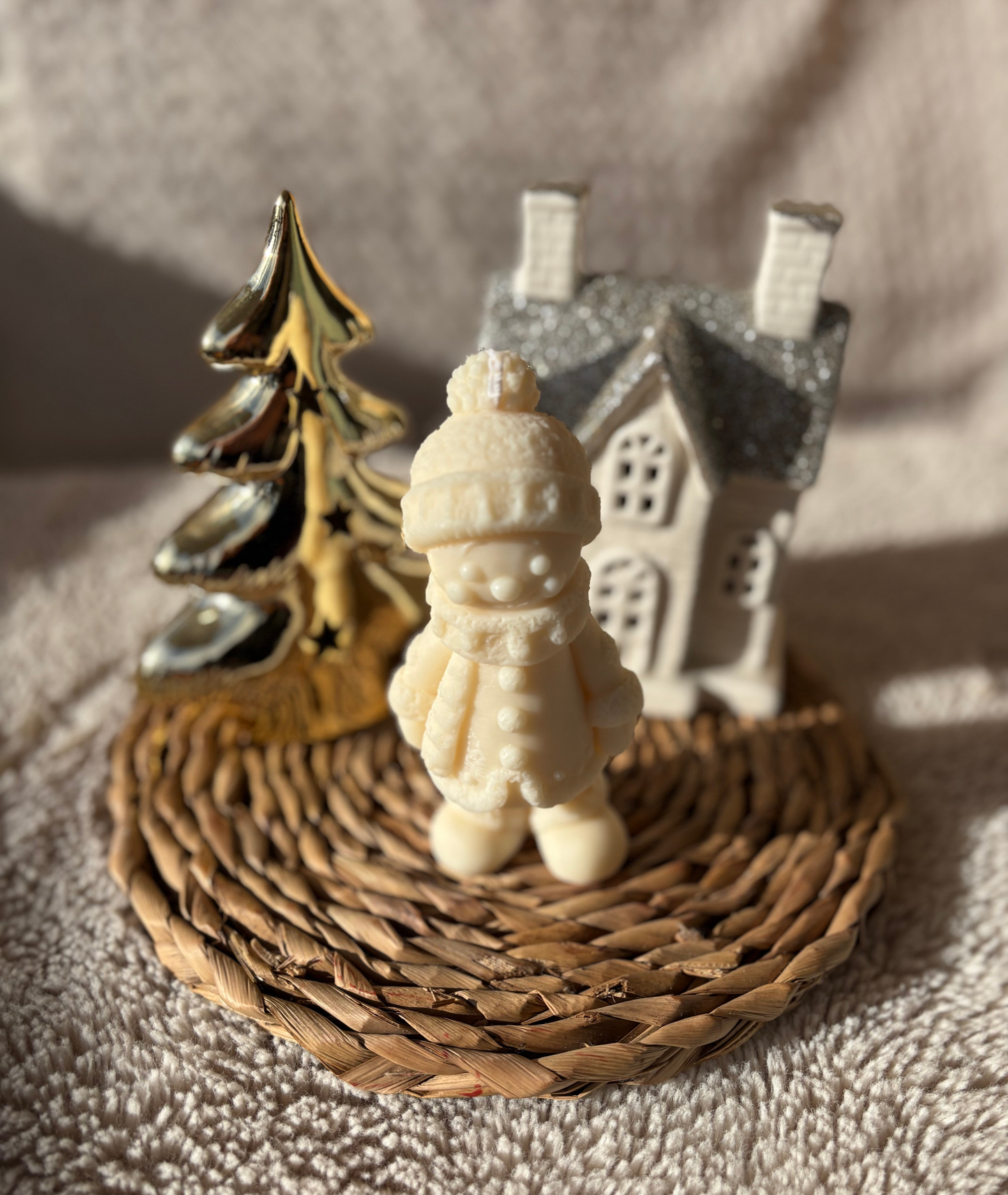 Bougie bonhomme de neige